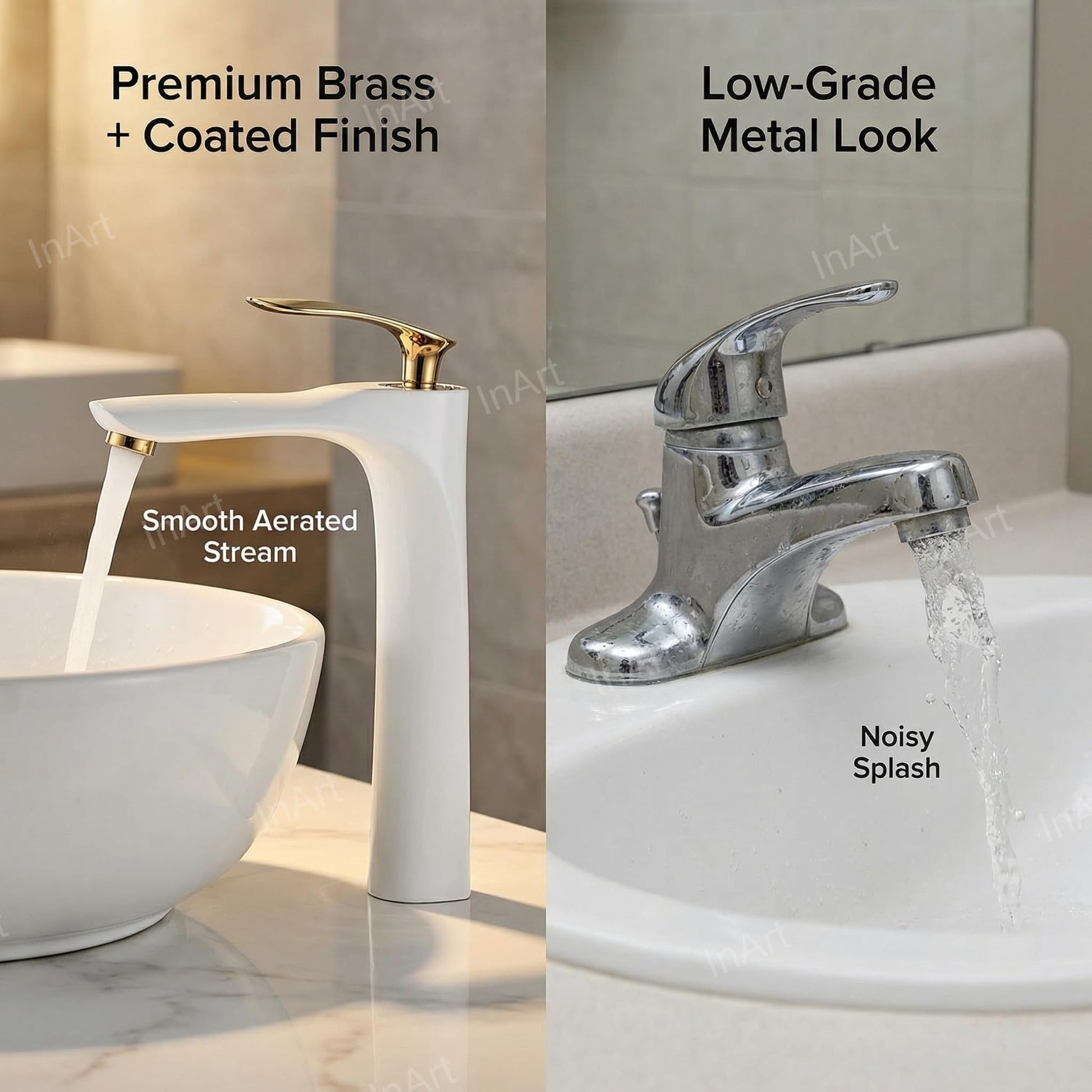 White gold wash basin tap hot and cold mixer, modern basin mixer design for bathroom interior