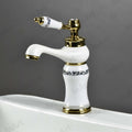 Hot and cold water tap mixer for wash basin, InArt single handle waterfall basin tap, close-up lever detail