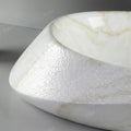 Marble finish ceramic table top wash basin for bathroom or living room, oval countertop basin with tap hole view