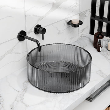Round transparent glass wash basin, glass wash basin price, InArt