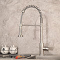 InArt single lever kitchen sink mixer tap in chrome, modern pull-down sprayer gooseneck design for Indian kitchens