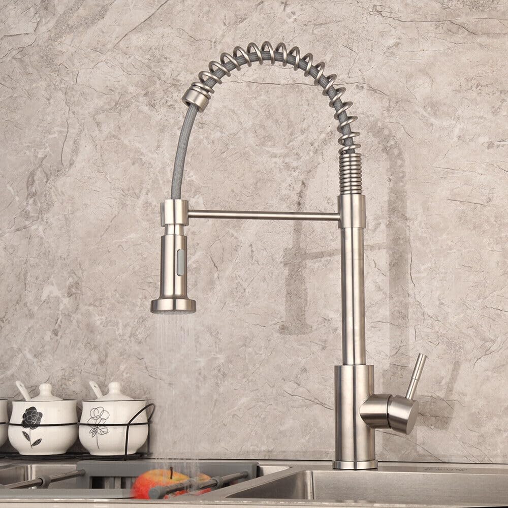 InArt single lever kitchen sink mixer tap in chrome, modern pull-down sprayer gooseneck design for Indian kitchens