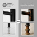 InArt extra tall pillar tap for wash basin, close-up of smooth matte black finish and sturdy SS 304 body
