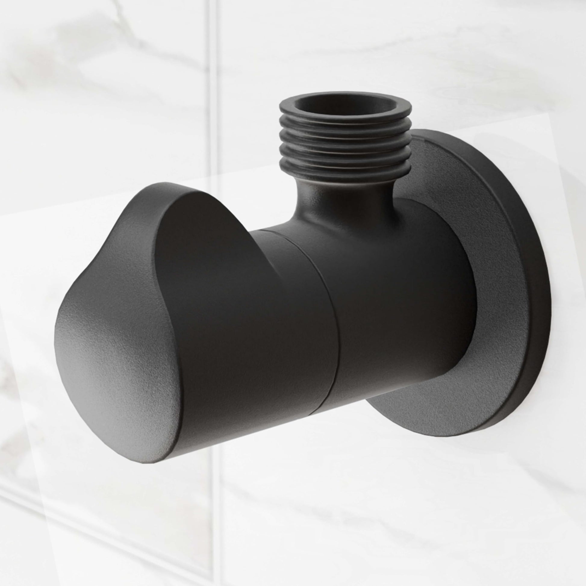 Brass angle valve black matte InArt, L-type brass angle cock with ceramic disc cartridge