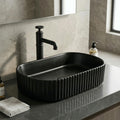 InArt ceramic rectangular table top wash basin, matte black finish, 51x31 cm counter top design