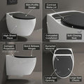 InArt wall mounted western commode rear angle showing rectangular ceramic design with glossy finish