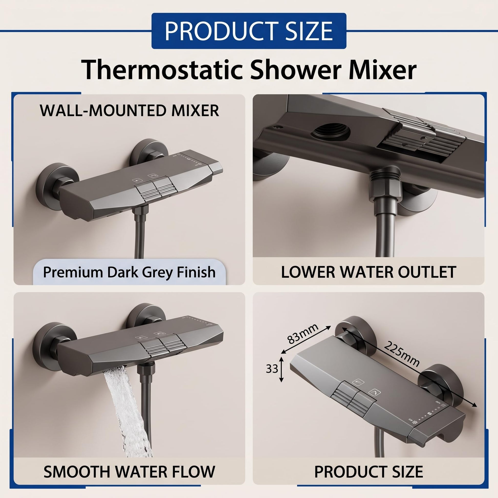 3 flow hand shower showing rain massage and mixed spray modes