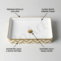 Counter top wash basin side view showing smooth glazed ceramic surface