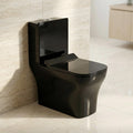 Cera single piece commode by InArt in glossy white ceramic, elongated one piece western toilet front view