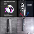 InArt black shower tower controls and diverter knob close-up, modern shower tower for Indian bathrooms