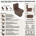 InArt premium sanitaryware one piece closet in brown, rectangular design for Indian washroom