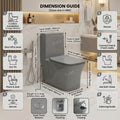 Bottom view showing S-trap 220mm rough-in on floor mounted one piece western toilet, installation reference