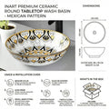InArt ceramic table top basin for modern washroom, round yellow basin on counter, lifestyle shot