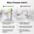 Gold basin taps with single lever bathroom mixer tap design, easy control for hot and cold water
