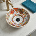 Side profile of countertop ceramic wash basin highlighting 14 cm depth