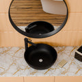 Basin table top design in matte black round quartz, ideal for modern wash basin designs in hall