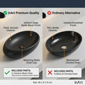 Matte black table top wash basin on vanity counter, modern bathroom interior look, premium sanitaryware design