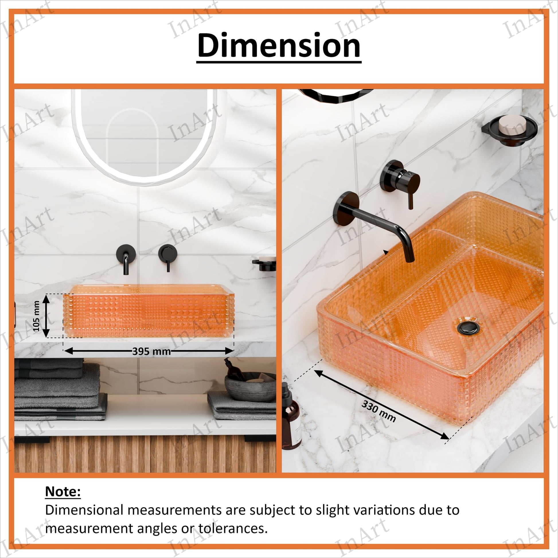 Modern drainage basin, InArt glass handbasin