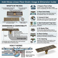 InArt square brass drain cover jali with removable cockroach trap, durable bronze finish for bathroom