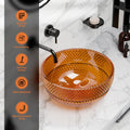 InArt amber glass table top wash basin, stylish round sink
