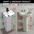 Ceramic pedestal wash basin designs for Indian washroom, black and white freestanding basin full height