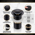Basin drain outlet fitting for vanity counter installation with pop-up control