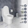 InArt ceramic floor mounted western toilet with S-trap 9 inch distance, close-up of outlet and base