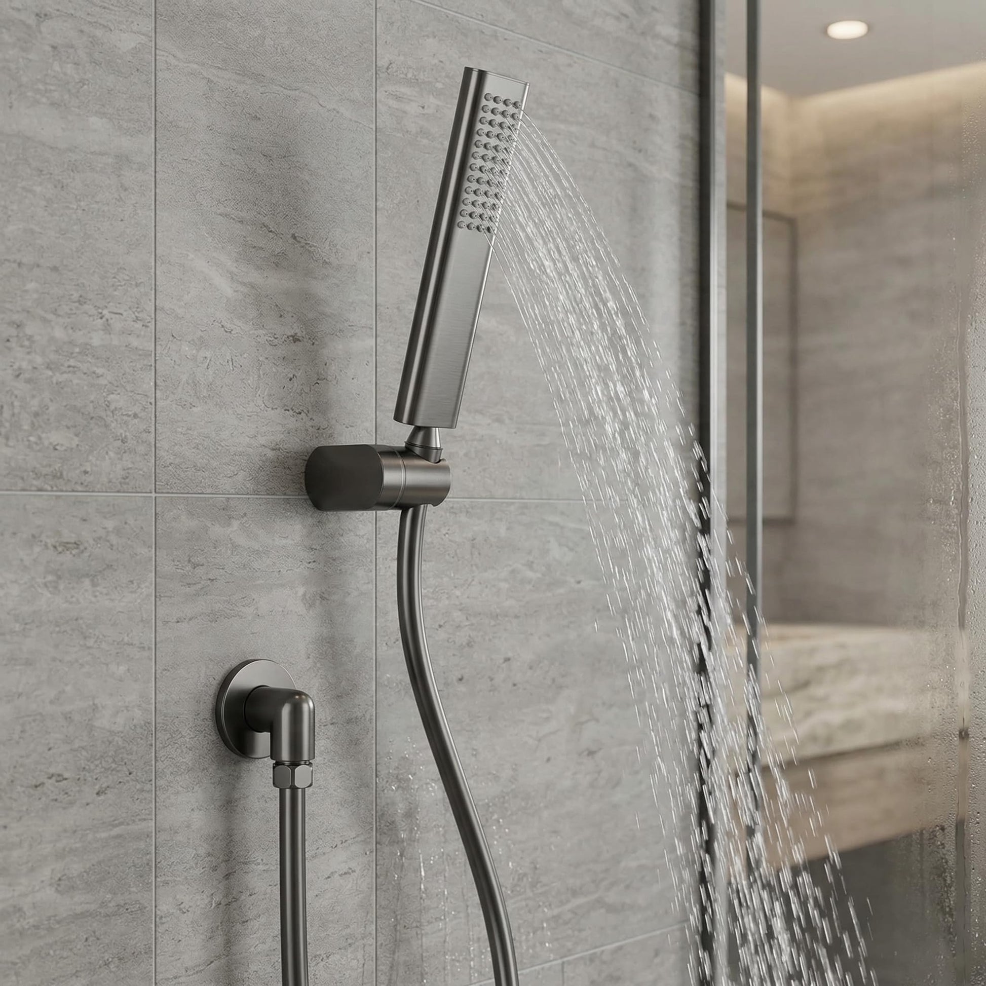 Rain massage hand shower for Indian bathroom InArt SS304 round handheld shower head set