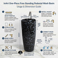 InArt black pedestal wash basin for modern washroom, luxury bathroom sink look, lifestyle setting