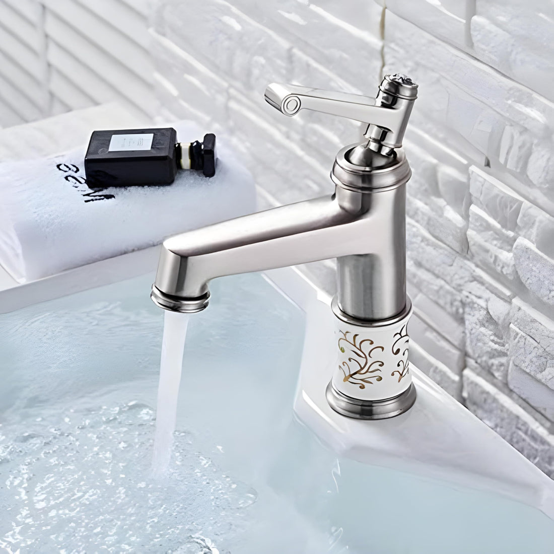InArt jaquar wash basin tap style, brass waterfall spout single lever basin mixer in chrome, deck mount