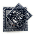 InArt brass floor drain jali with anti-foul trap installed in bathroom floor, premium bronze black finish