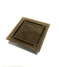 InArt antique brass square floor drain jali with cockroach trap, angled view for bathroom and kitchen