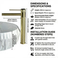 InArt single lever basin tap deck mount, top view of brushed gold finish and single hole installation