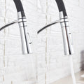 InArt kitchen sink tap with sprayer in modern Indian kitchen setup, black high arc pull out spray mixer