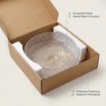 InArt glass table top wash basin 395x395x120 mm, transparent glossy square basin, size reference
