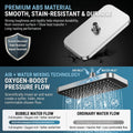 High pressure air-mix rainfall shower head for bathroom, side profile