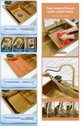 Buy waterfall kitchen sink online in brushed gold, multifunction single bowl with waterfall tap and pull out spray