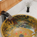 Designer bathroom sinks for Indian washroom, InArt multicolour ceramic table top round wash basin on counter