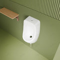 InArt white ceramic urinal for bathroom, angled view showing sleek wall mount fit and easy-clean surface