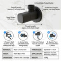 Angle valve for kitchen sink tap, matt black brass single way angle cock with wall flange