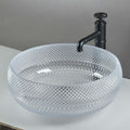 InArt wash basin waste coupling ready square clear glass table top wash basin, luxury green tint, front view