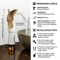 Wash basin nal design in swan shape, brass deck mounted basin taps for Indian bathroom, white gold look