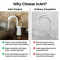 Gold wash basin taps for modern washroom, InArt swan neck basin mixer tap with polished white gold finish