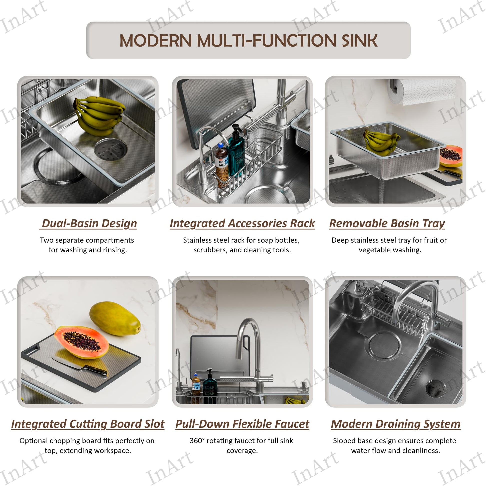 Stain steel kitchen sinks, anti-scratch, silver