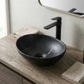 InArt ceramic table top wash basin, matte black rectangular countertop basin 41x34x15 cm front view