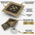 Modern bathroom drain jali design in antique brass, side angle showing easy-clean cockroach trap insert