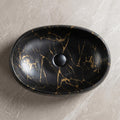 Counter top wash basin 60x40x15 cm with central drain, top angle view