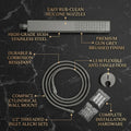Hand shower set with 1.5 meter tube pipe, gun grey finish, SS304 handheld shower head with hose and wall hook