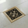 InArt cockroach jali 4 inch in antique brass, square floor drain cover with trap for bathroom and kitchen