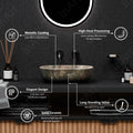 Over counter top wash basin for bathroom vanity, rectangular ceramic basin in green marble design lifestyle view
